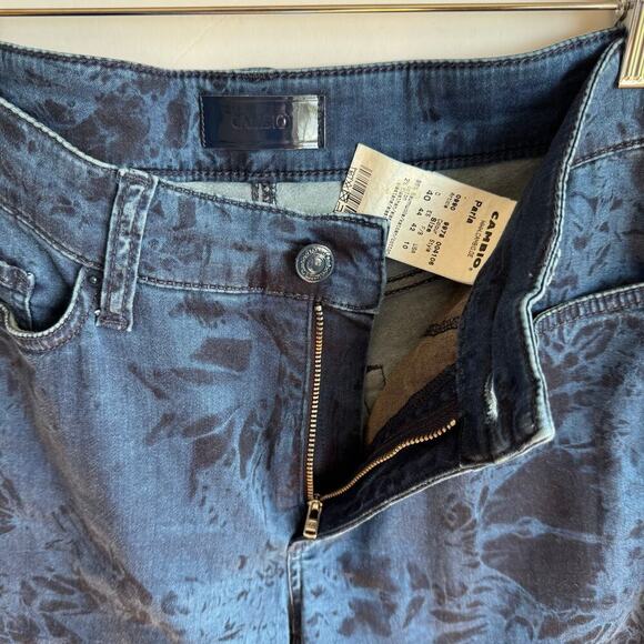 Cambio Tie-Dye Wash Slim Pants Size 10 Blue Stretch Cotton Designer Jeans - Picture 8 of 12